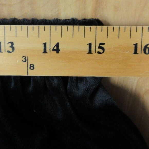 RUSS WOMAN Black Velour Pull On Pants Size 1X PETITE Elastic Waist Velvet Slacks - Picture 11 of 14